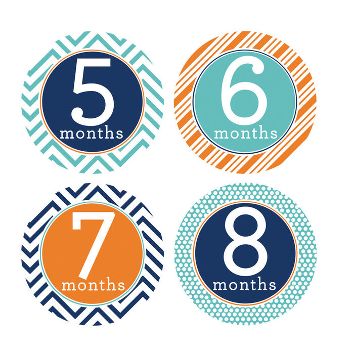 Trendy Tot Monthly Baby Stickers onesie sticker - INKtropolis