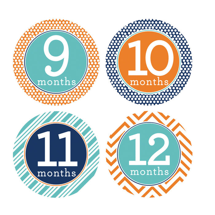 Trendy Tot Monthly Baby Stickers onesie sticker - INKtropolis