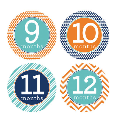 Trendy Tot Monthly Baby Stickers onesie sticker - INKtropolis