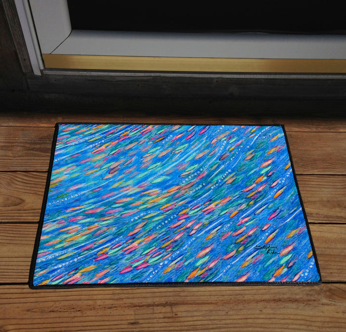 Tropical Fish School Door Mat