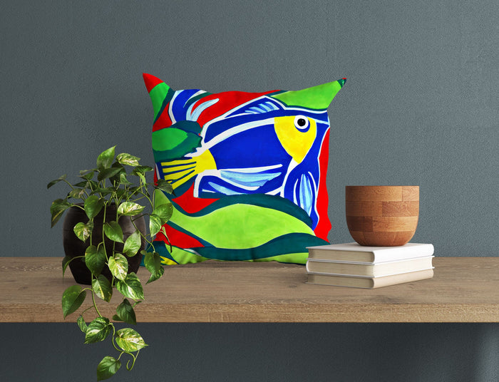 Tropical Fish Throw Pillow Cover, Abstract Art Pillow, Soft Pillow Cases, Colorful Pillow Case, Christmas Pillow Covers, Indoor Pillow Cases