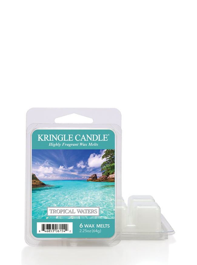 Kringle Candle Tropical Waters wax melt packaging on a white background