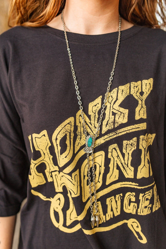 Turquoise Chain Bolo Necklace