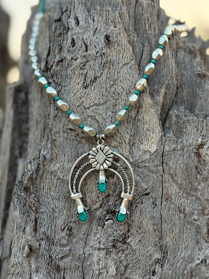 Turquoise Crescent Naja Necklace