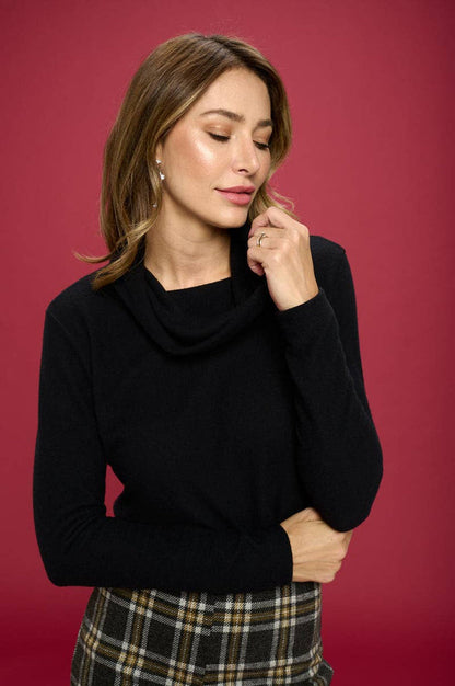 Turtleneck Tunic Top BLACK Renee