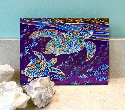 Turtles and Fish Ceramic Tile