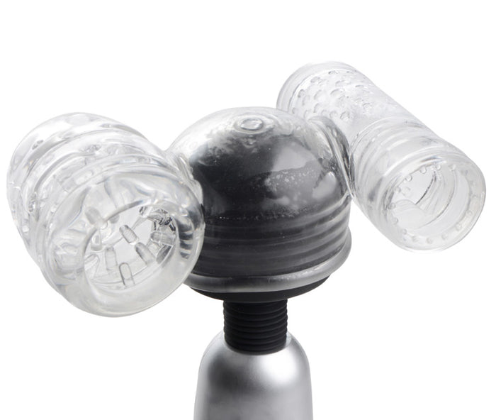 Twin Turbo Strokers 2 in 1 Wand Attachment for Men
