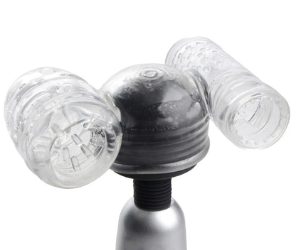 Twin Turbo Strokers 2 in 1 Wand Attachment for Men