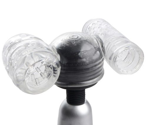 Twin Turbo Strokers 2 in 1 Wand Attachment for Men