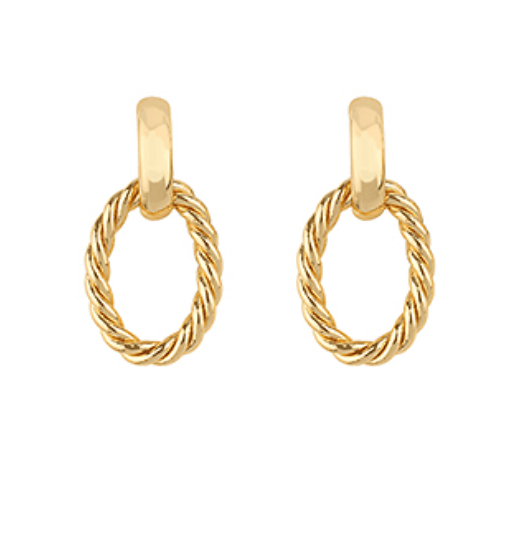 Jenn & Co. Twisted Oval Gold Earrings
