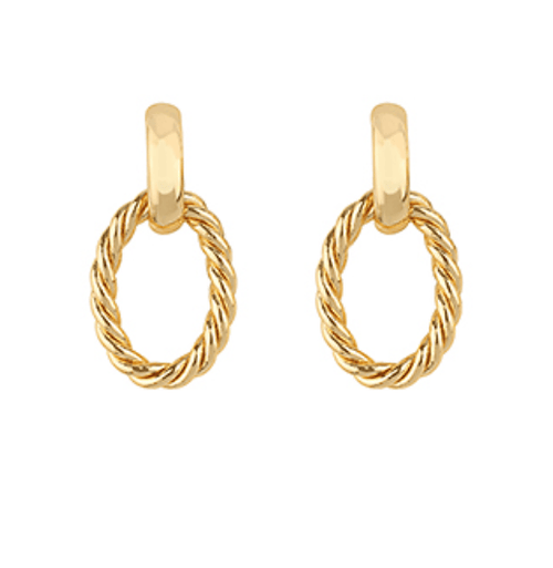 Jenn & Co. Twisted Oval Gold Earrings