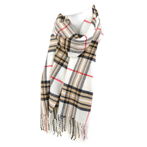 Unisex Acrylic Plaid Cashmere Feel Winter Scarf