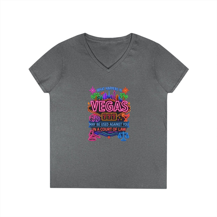 V-Neck T-Shirt – "What Happens in Vegas" No Logo
