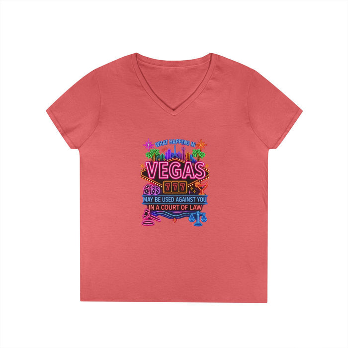 V-Neck T-Shirt – "What Happens in Vegas" No Logo