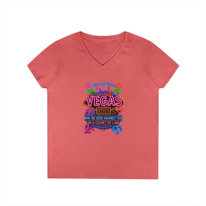 V-Neck T-Shirt – "What Happens in Vegas" No Logo