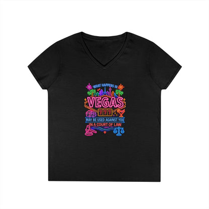V-Neck T-Shirt – "What Happens in Vegas" No Logo