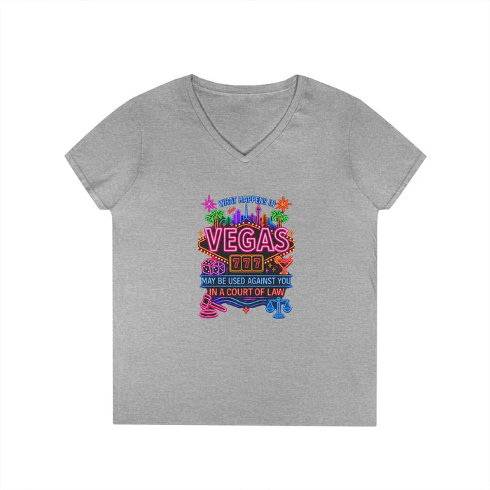V-Neck T-Shirt – "What Happens in Vegas" No Logo