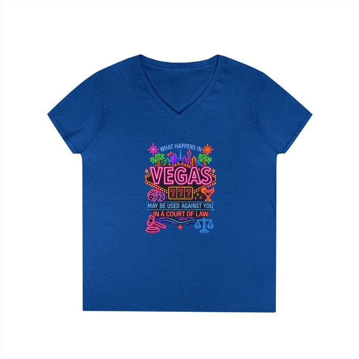 V-Neck T-Shirt – "What Happens in Vegas" No Logo