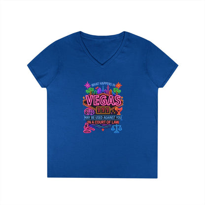 V-Neck T-Shirt – "What Happens in Vegas" No Logo
