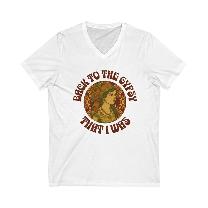 V-Neck Tee - Lyrics inspired tee - Back To The Gypsy That I Was - New 2025
