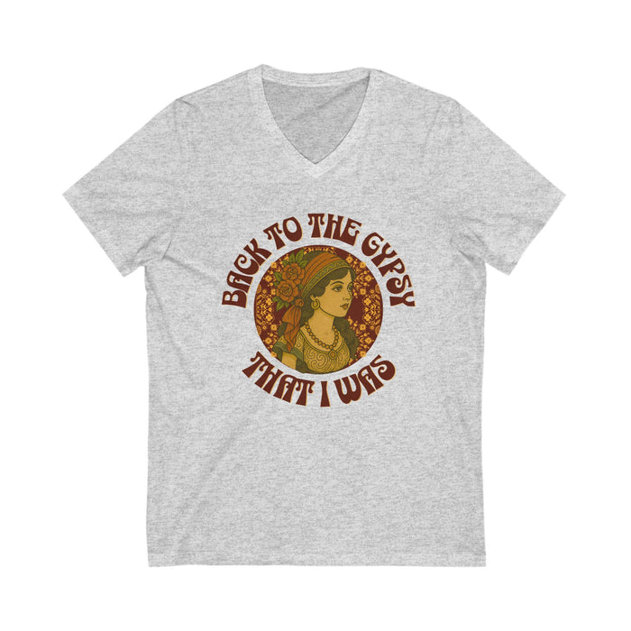 V-Neck Tee - Lyrics inspired tee - Back To The Gypsy That I Was - New 2025