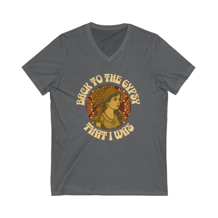 V-Neck Tee - Lyrics inspired tee - Back To The Gypsy That I Was - New 2025