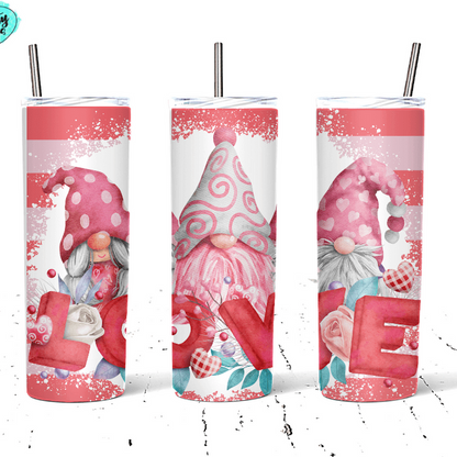 Valentine Love Gnome Drink Tumbler