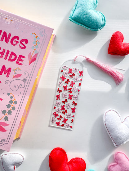 Valentine's Day Bows Acrylic Bookmark