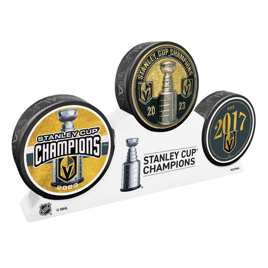 Vegas Golden Knights - Elite Medallion 3 Puck Podium Set