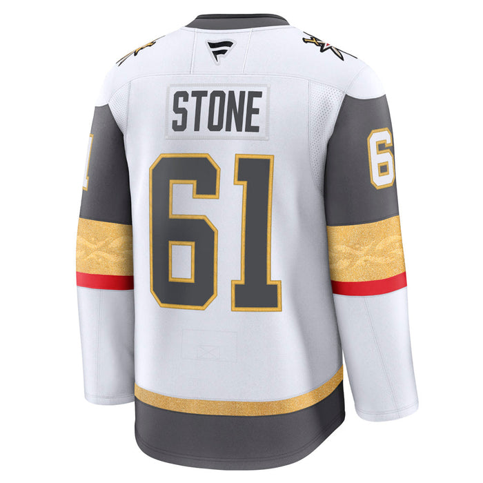 White Mark Stone jersey with gray, gold, and red accents, ideal Vegas Golden Knights merchandise