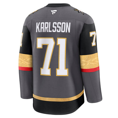 Vegas Golden Knights merchandise featuring William Karlsson’s gray, black, gold, and red jersey