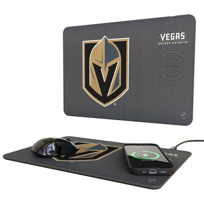 Vegas Golden Knights Linen 15-Watt Wireless Charger and Mouse Pad - Vegas Team Store
