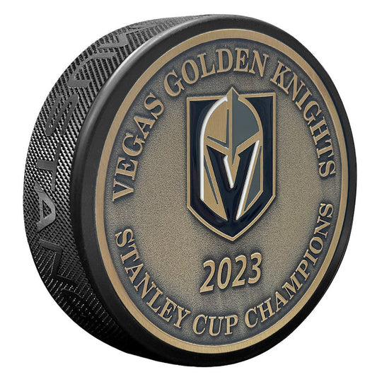 Vegas Golden Knights Stanley Cup Champions Puck - Gold Medallion - Vegas Team Store