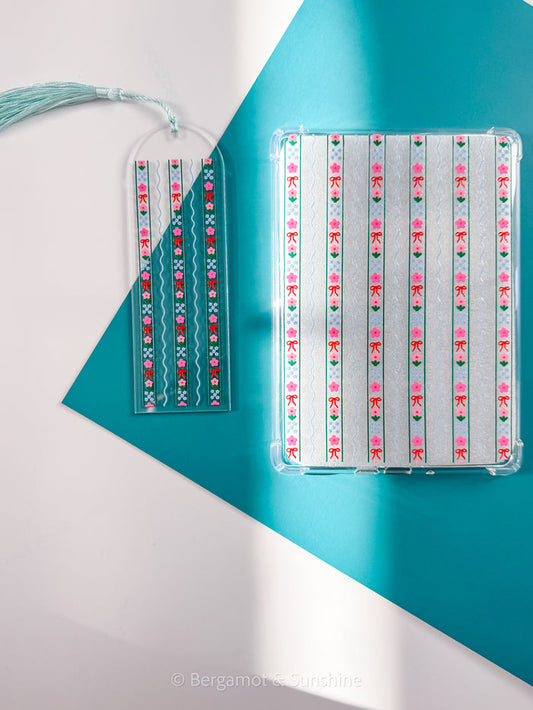 Vertical Flowers Kindle Case and/or Bookmark [Combined Listing]