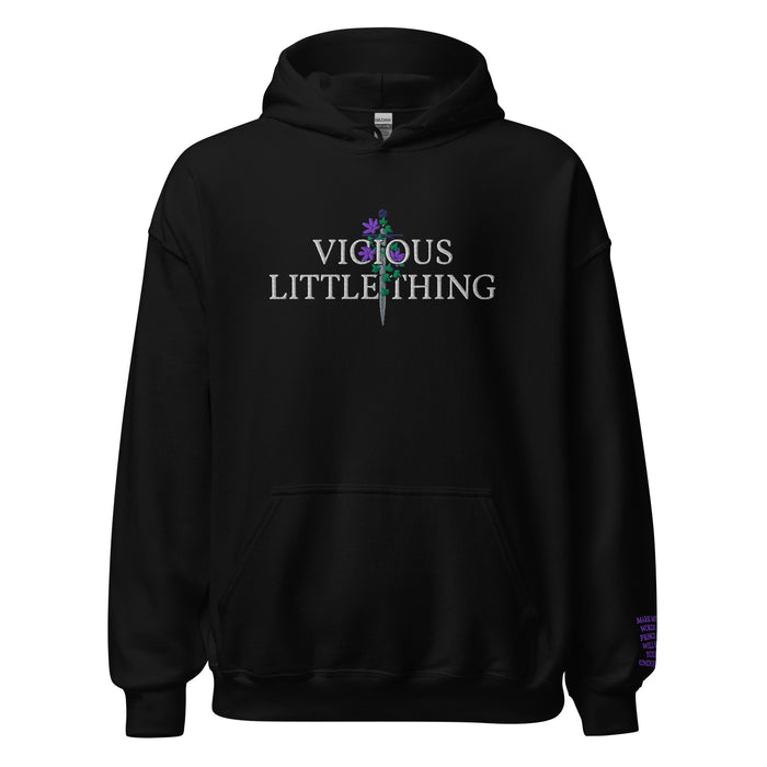 Vicious Little Thing Paedyn Gray Embroidered Hoodie - The Bean Workshop - embroidered, hoodie, kai azer, lauren roberts, paedyn gray, powerless