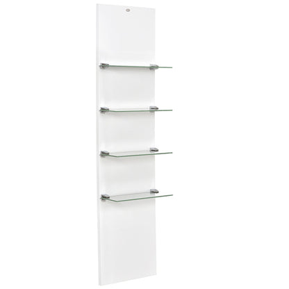 Vina Retail Display Shelf White DIR by DIR with four frosted glass shelves.