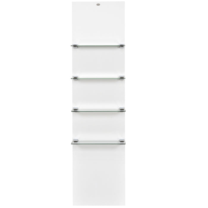 The DIR Vina Retail Display Shelf White features four frosted glass shelves, wall mounted.