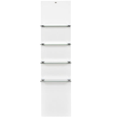 The DIR Vina Retail Display Shelf White features four frosted glass shelves, wall mounted.