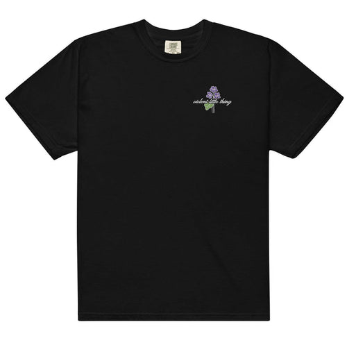 Violent Little Thing Embroidered T-shirt - The Bean Workshop - box tee, embroidered, fourth wing, rebecca yarros, violet sorrengail