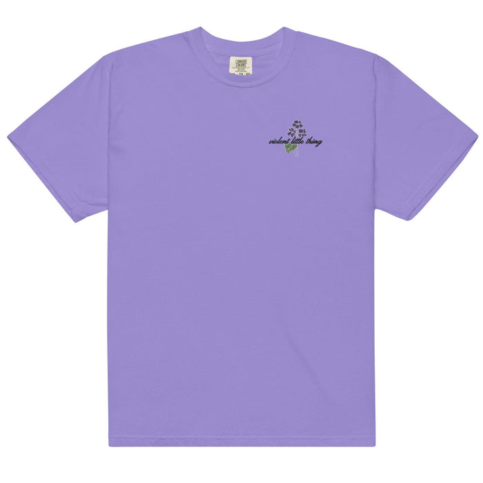 Violent Little Thing Embroidered T-shirt - The Bean Workshop - box tee, embroidered, fourth wing, rebecca yarros, violet sorrengail