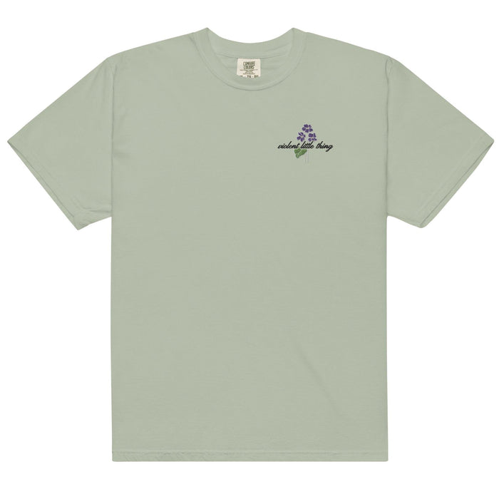 Violent Little Thing Embroidered T-shirt - The Bean Workshop - box tee, embroidered, fourth wing, rebecca yarros, violet sorrengail