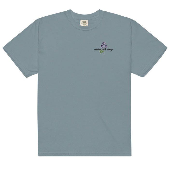 Violent Little Thing Embroidered T-shirt - The Bean Workshop - box tee, embroidered, fourth wing, rebecca yarros, violet sorrengail