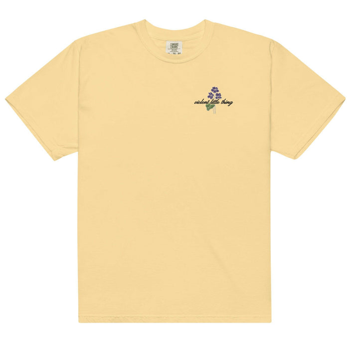 Violent Little Thing Embroidered T-shirt - The Bean Workshop - box tee, embroidered, fourth wing, rebecca yarros, violet sorrengail