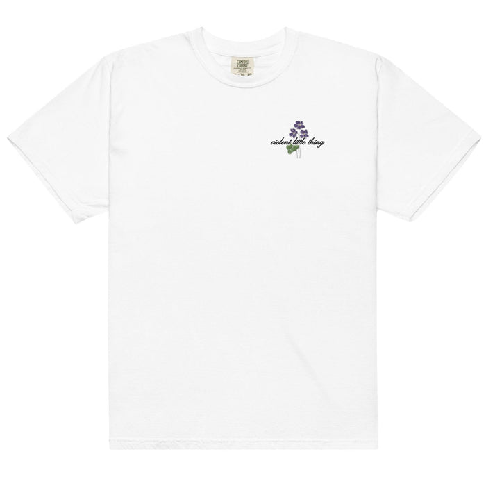 Violent Little Thing Embroidered T-shirt - The Bean Workshop - box tee, embroidered, fourth wing, rebecca yarros, violet sorrengail