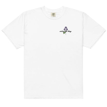 Violent Little Thing Embroidered T-shirt - The Bean Workshop - box tee, embroidered, fourth wing, rebecca yarros, violet sorrengail