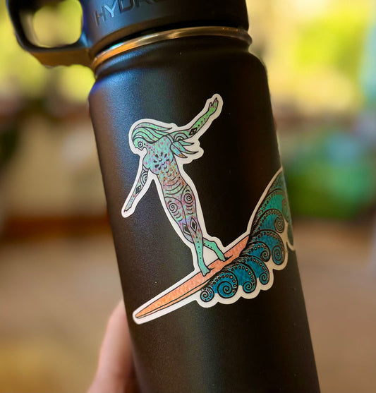 Wahine Surfer Girl Sticker