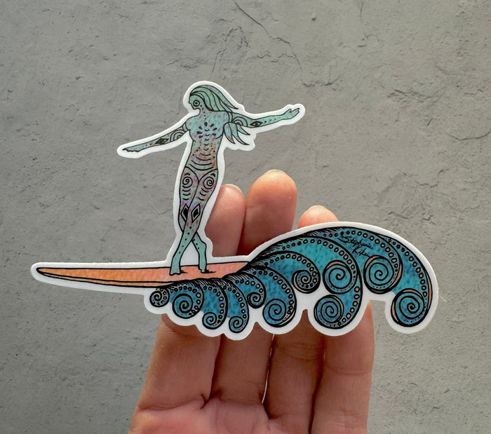 Wahine Surfer Girl Sticker