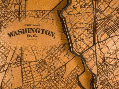 Washington DC Map Leather Journal