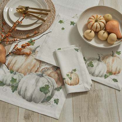 rustic Water Color Pumpkin Table Runner - 72"L