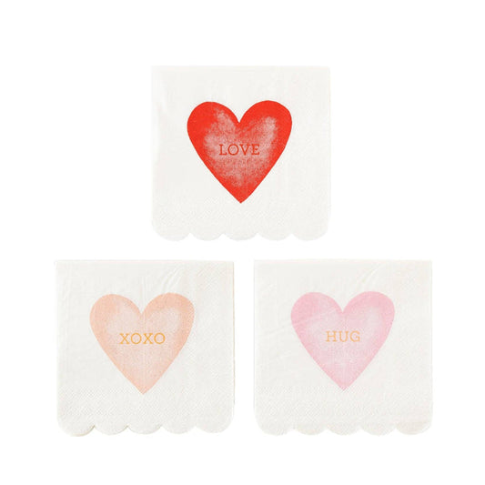 My Mind’s Eye PLNP206 - Watercolor Heart Scallop Cocktail Napkin Set